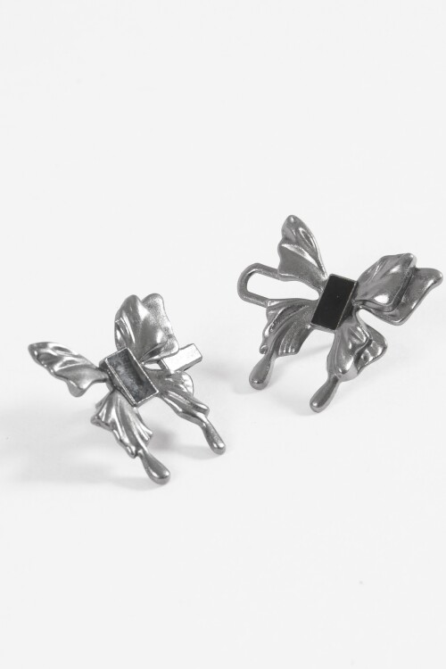 Prendedor doble moña peltre