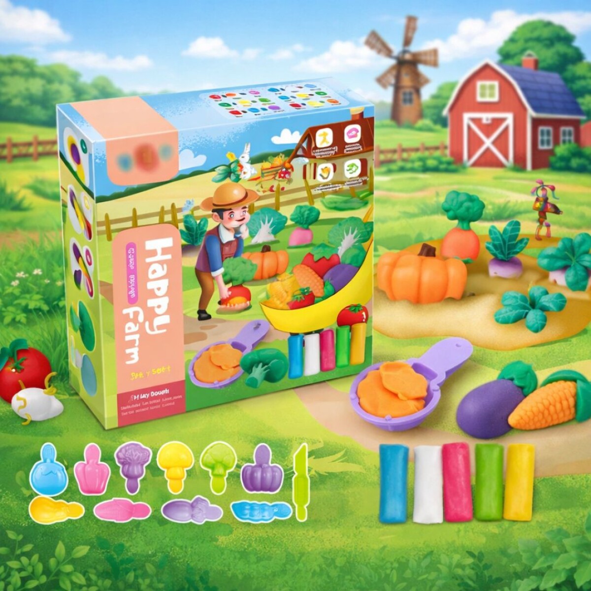 uego De Mesa Happy Farm Para Moldear 