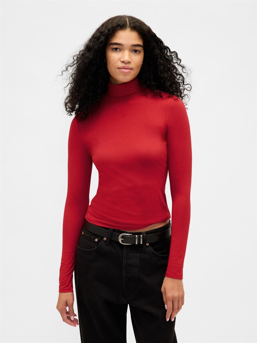 Remera Polera Mujer - Modern Red 