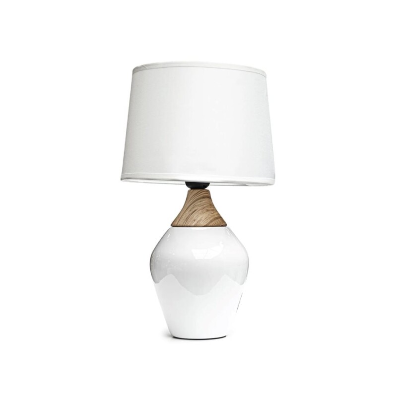 LAMPARA PORCELANA SIMIL MADERA D22x37CM BLANCA LAMPARA PORCELANA SIMIL MADERA D22x37CM BLANCA