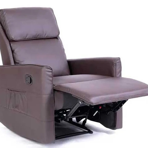 POLTRONA Recliner 1 Cuerpo Simil Cuero Creta Marron Sin color