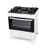 Cocina A Gas - James 5 Hornallas Mesasda Vidrio C 695 V Blanca