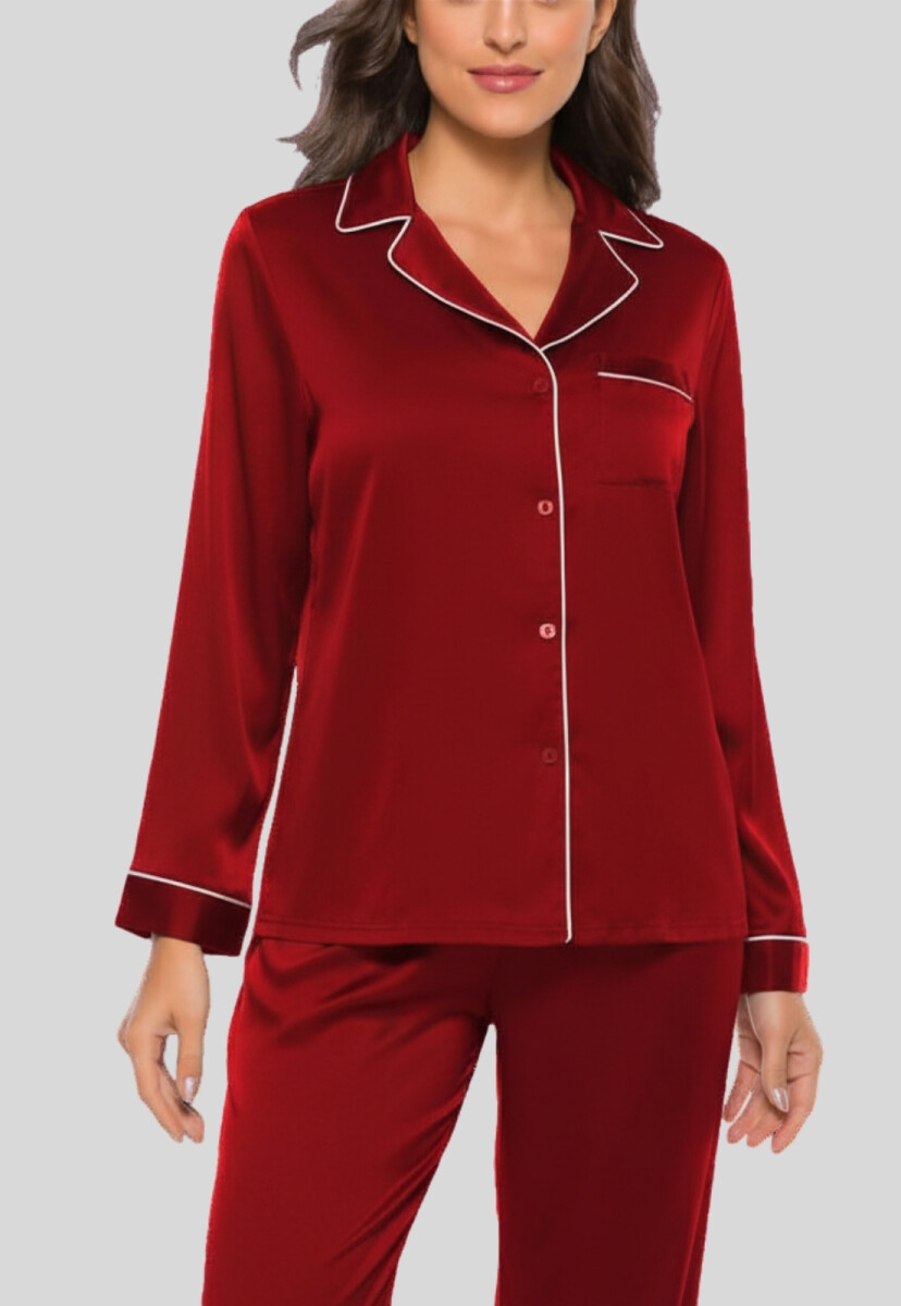 PIJAMA SEDA - ROJO 