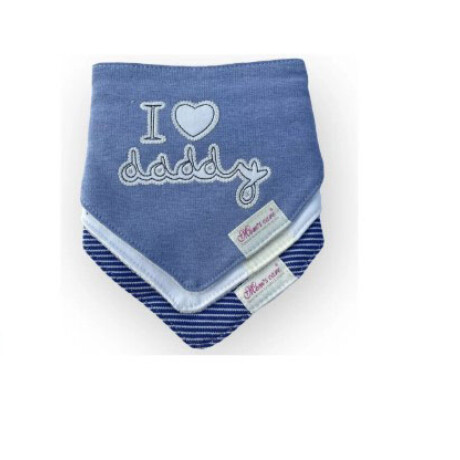 Set babero bandana x3 Celeste I love daddy