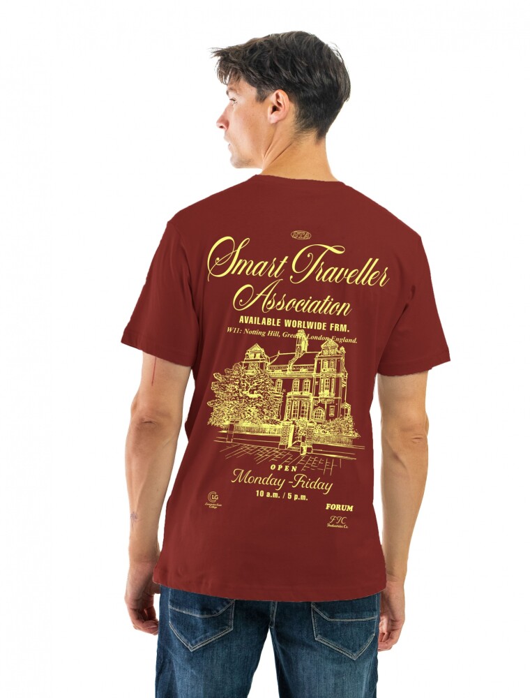 Remera Estampada C/V BGDH REVB-21 Bordo/ Ciudades 022