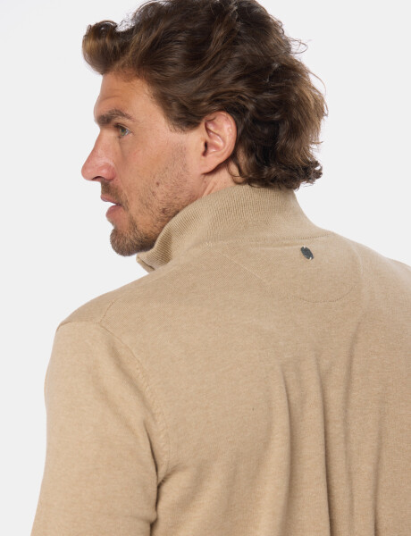 CAMPERA TEJIDA DE ALGODÓN Beige