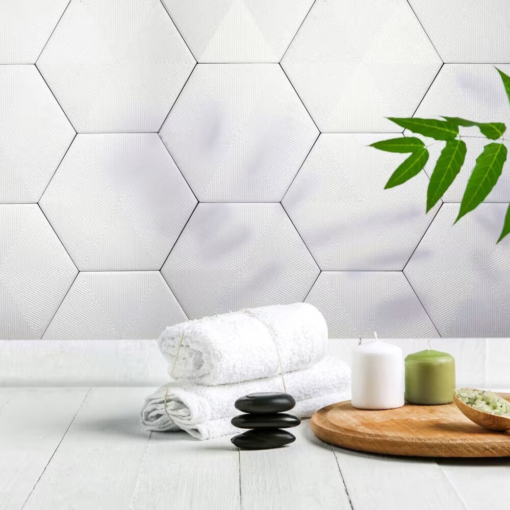 Cerámica para pared Connect Blanco Hexagonal Mate Cerámica Para Pared Connect Blanco Hexagonal Mate