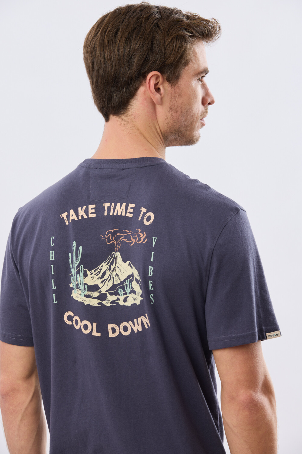 REMERA ESTAMPADA DE ALGODÓN Azul
