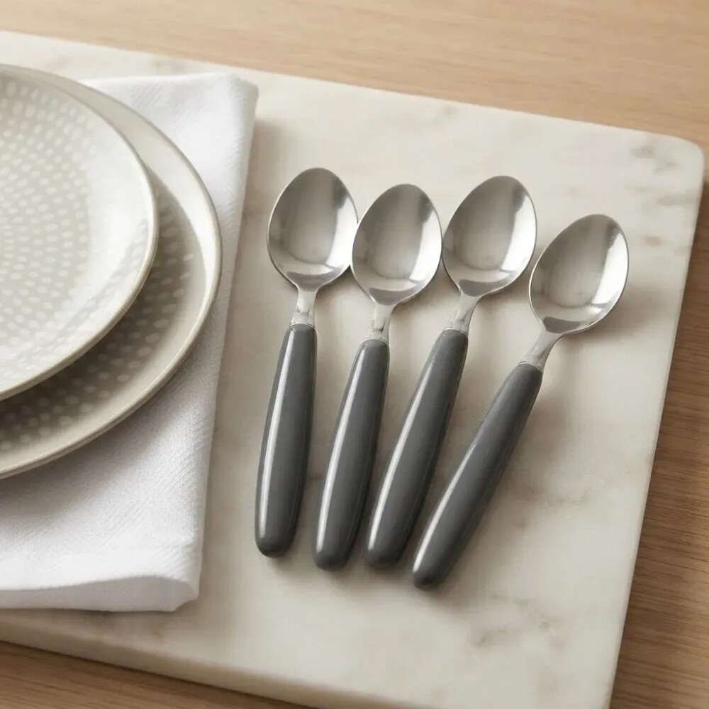 Set 3+1 Cuchara de té mango plástico negro KUTT Set 3+1 Cuchara de té mango plástico negro KUTT