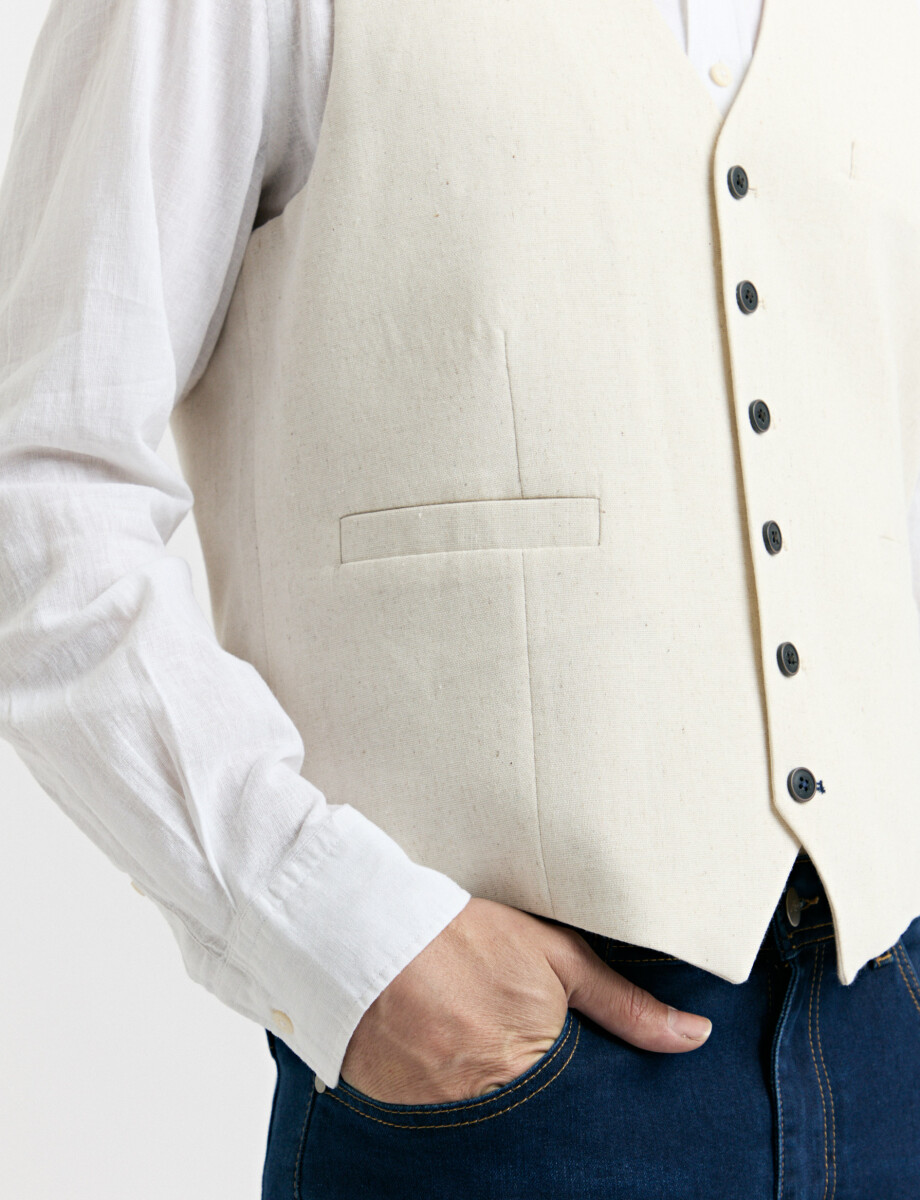 470637 CHALECO HARRINGTON LABEL Natural