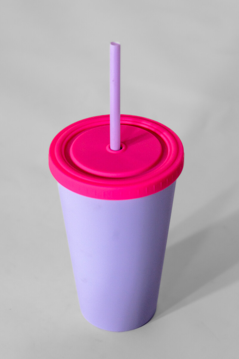 Vaso Con Tapa + Sorbito Arcay - Estampado 1 