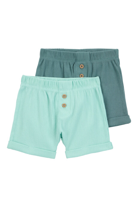 Pack dos shorts de algodón, verdes Sin color