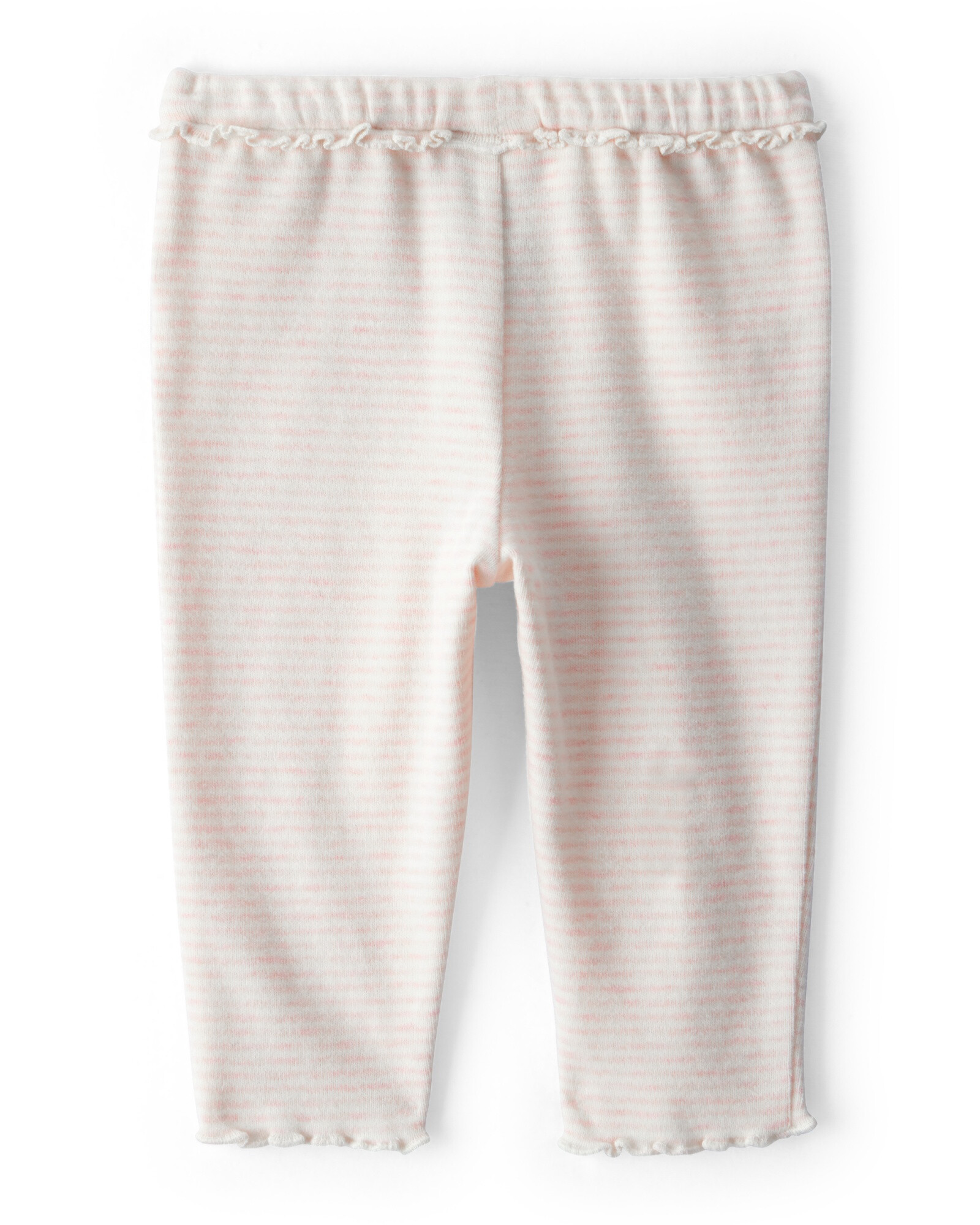 Pantalón de algodón, diseño a rayas rosado y crema Sin color
