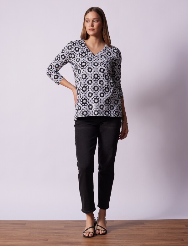 Blusa Algodon GRIS/MULTI