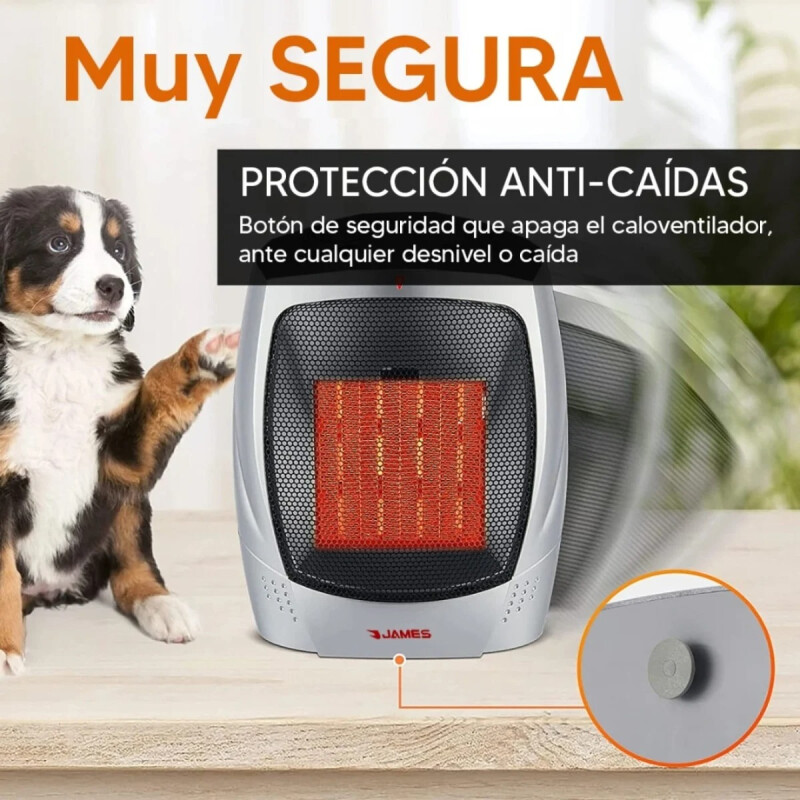 Caloventilador Cerámico James 1500W PTC Oscilante Frío Calor Estufa Eléctrica Portátil Termostato Bajo Consumo Caloventilador Cerámico James 1500W PTC Oscilante Frío Calor Estufa Eléctrica Portátil Termostato Bajo Consumo