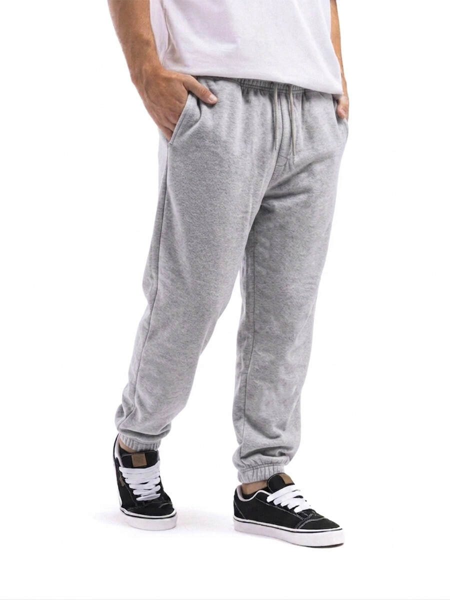 Pantalón Jogging con Puño Forum - Gris Claro Melange 