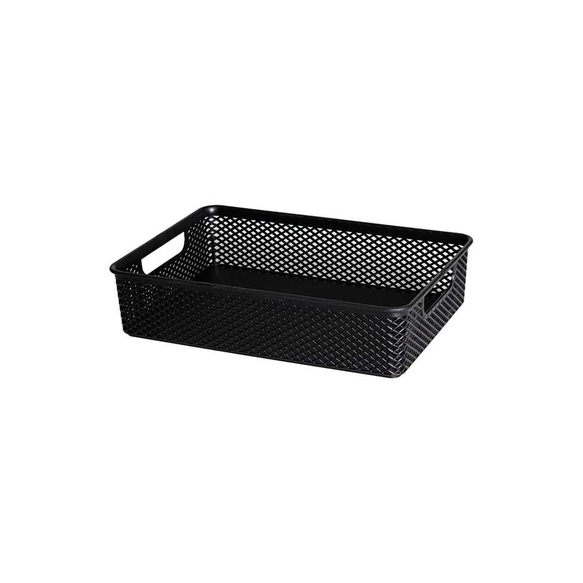 CESTO ORGANIZADOR LINEA NEGRO SIN TAPA 23X16X6 CM. 