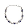 Pulsera oval-Plata 925-Piedra zirconia y zafiro-PU3022 conpiedra