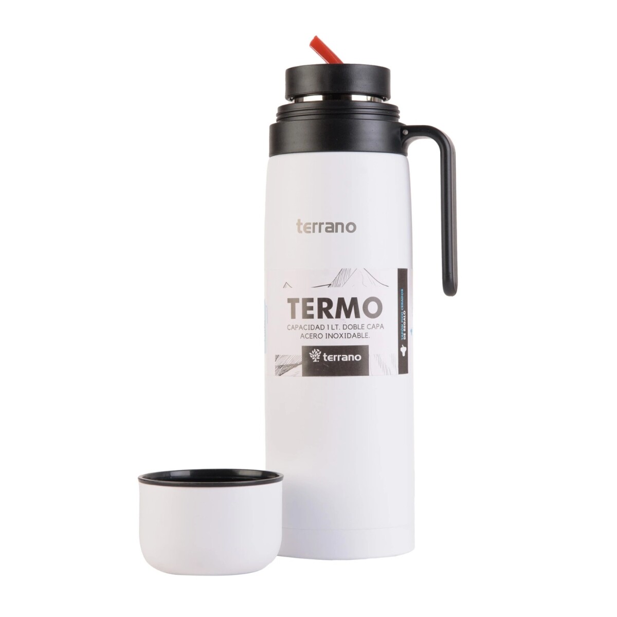 Termo Terrano Premium 1L con Manija Rígida - BLANCO 