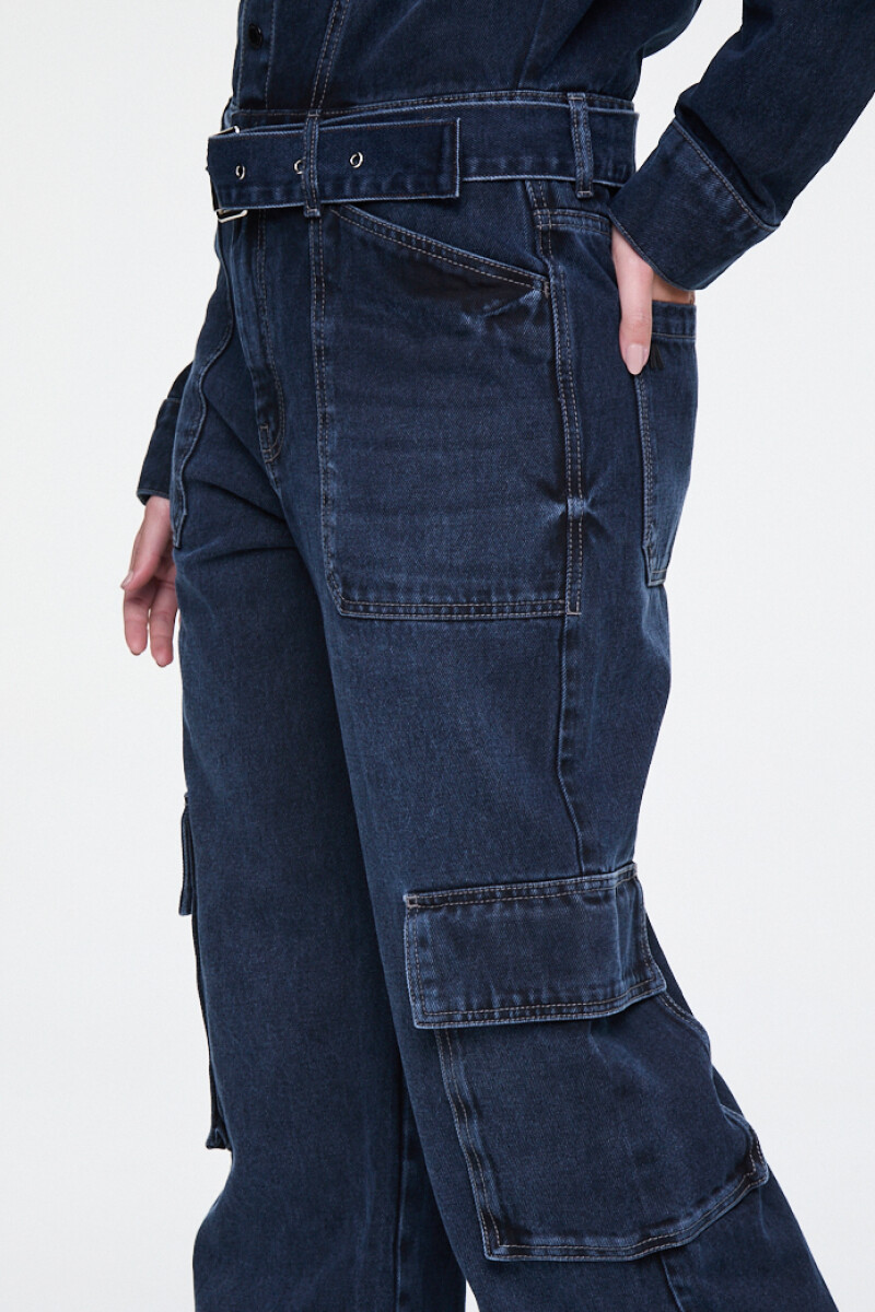 ENTERITO DENIM CARGO Azul