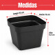 Maceta cuadrada 1,9 lts NEGRO