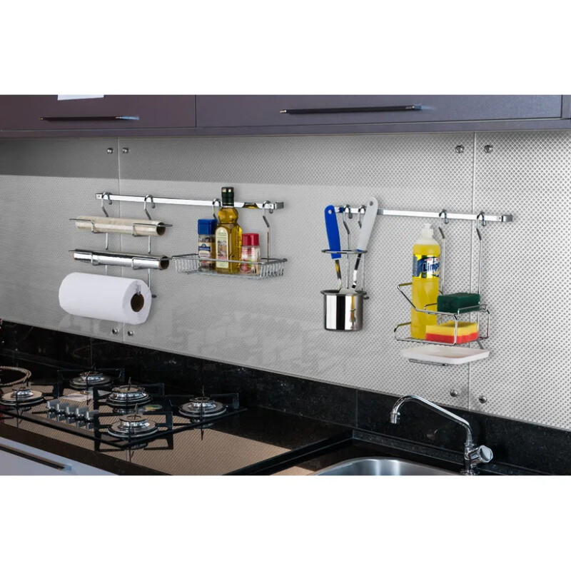 BARRA C/ 6 GANCHOS EN INOX 80 CM BARRA C/ 6 GANCHOS EN INOX 80 CM