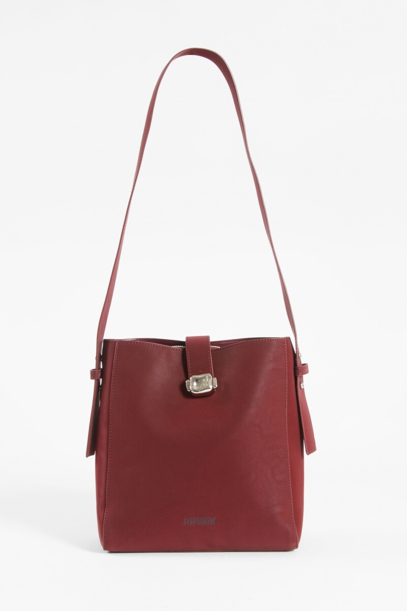 Cartera bandolera con hebilla rojo