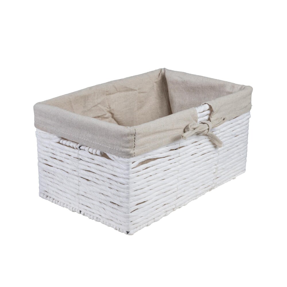 CAJA ORGANIZADORA NATURAL/BEIGE TELA RATÁN Y TELA
