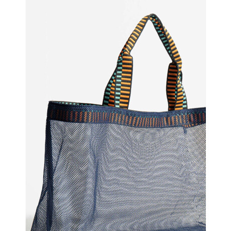 Cartera Shopper De Mesh Azul Marino
