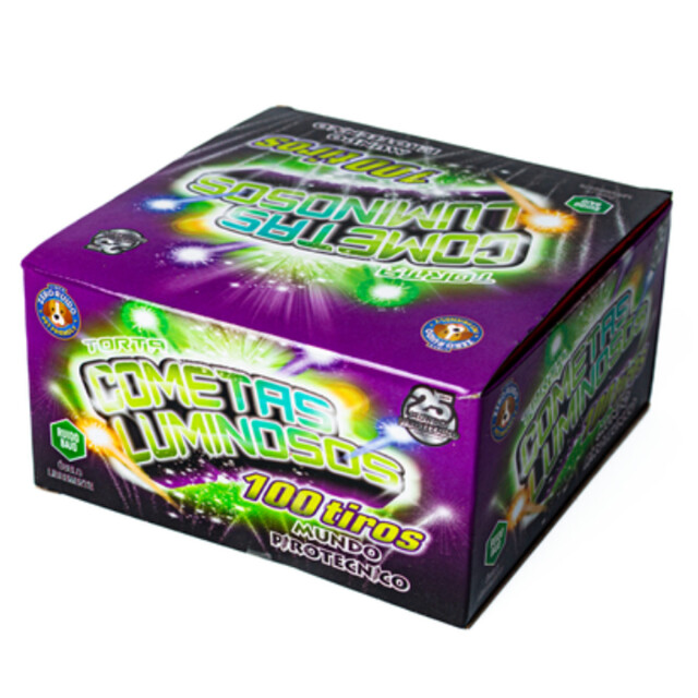 TORTA COMETAS LUMINOSOS MUNDO PIROTECNICO 100 Tiros TORTA COMETAS LUMINOSOS MUNDO PIROTECNICO 100 Tiros