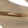 Sandalias Havaianas Slim Glitter II Mujer Arena/Luz De Oro Metalico