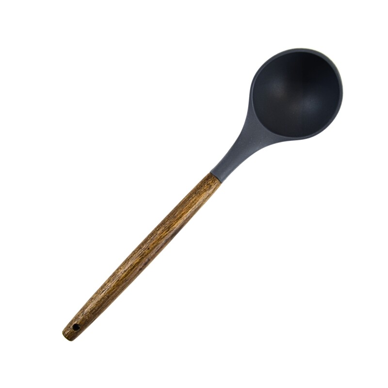 Cucharón Silicona 31cm mango Acacia GRIS