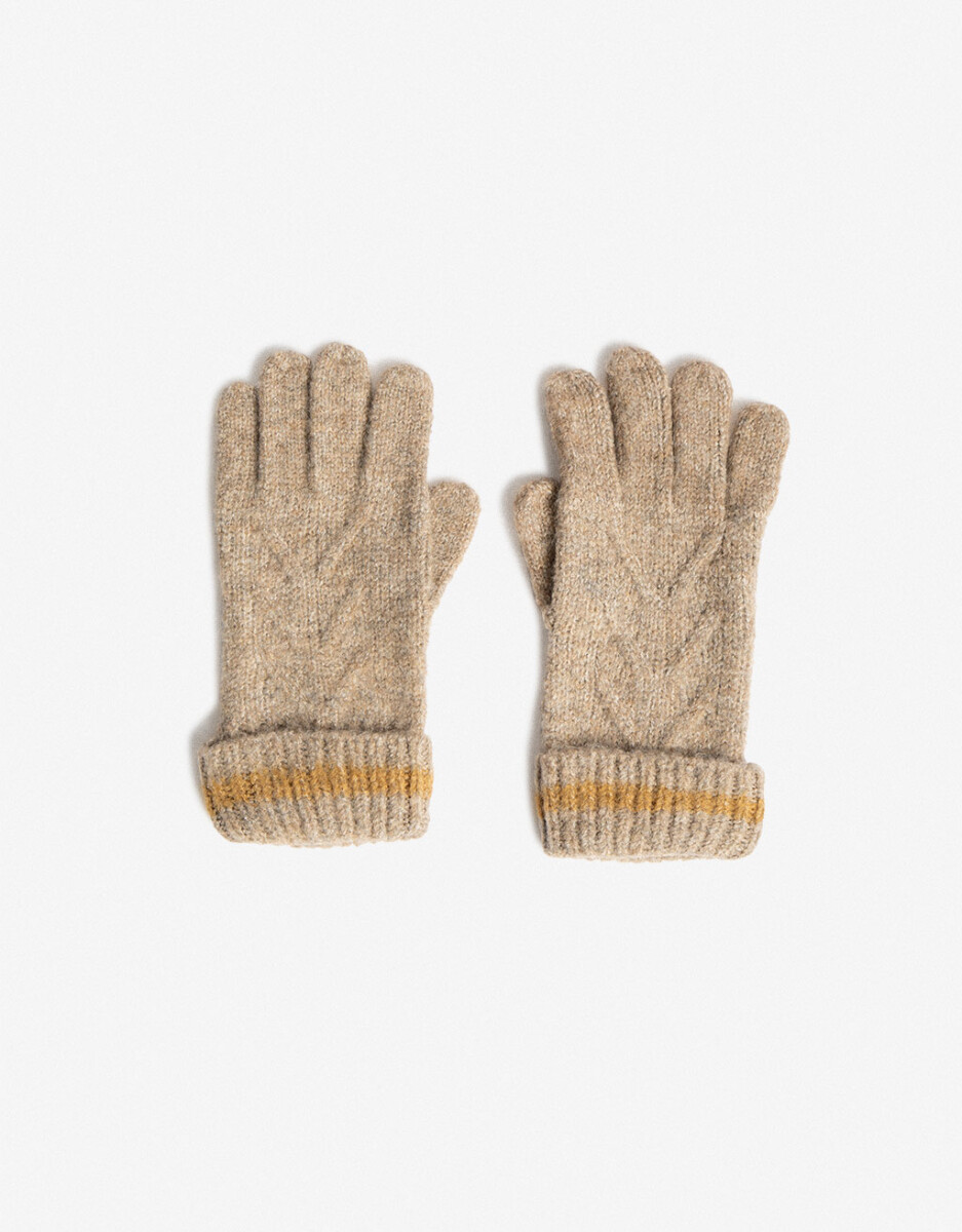 Guantes Tejidos Bicolor Con Grifa 