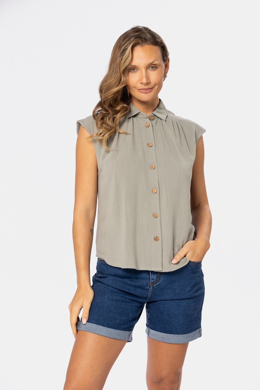 CAMISA DE LINO Verde