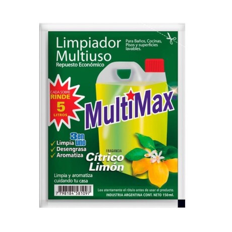 Limpiador multiuso concentrado Cítrico MULTIMAX 150ml Limpiador multiuso concentrado Cítrico MULTIMAX 150ml