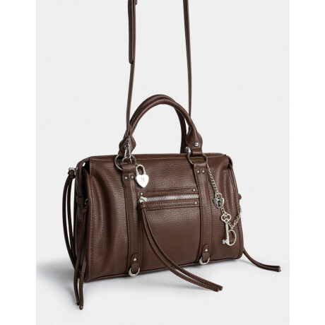 Cartera Bowling Con Cadena Marron Oscuro