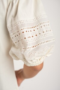 Remera Algodón Combinada Crudo