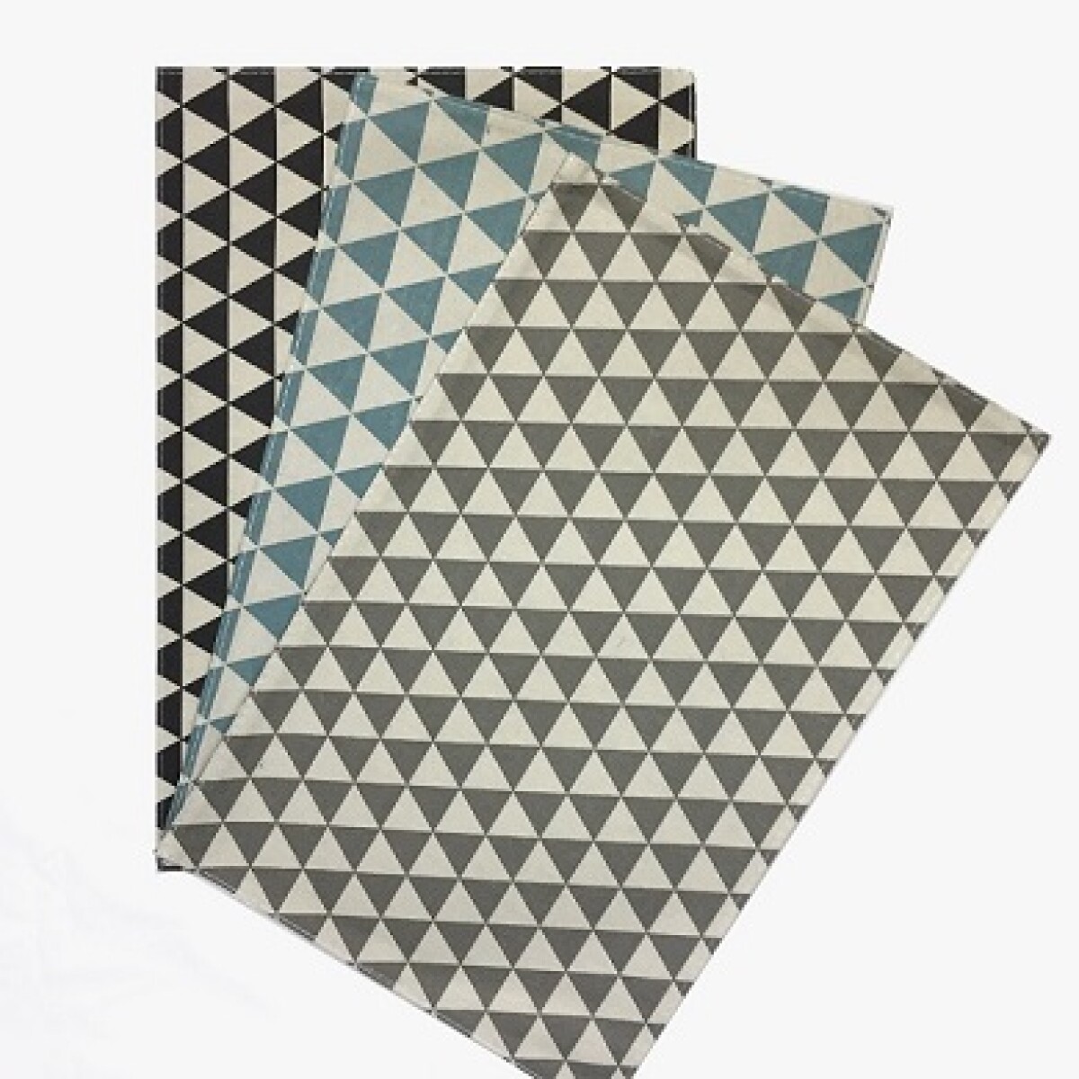 Individuales de tela triangulos bicolor (12) 