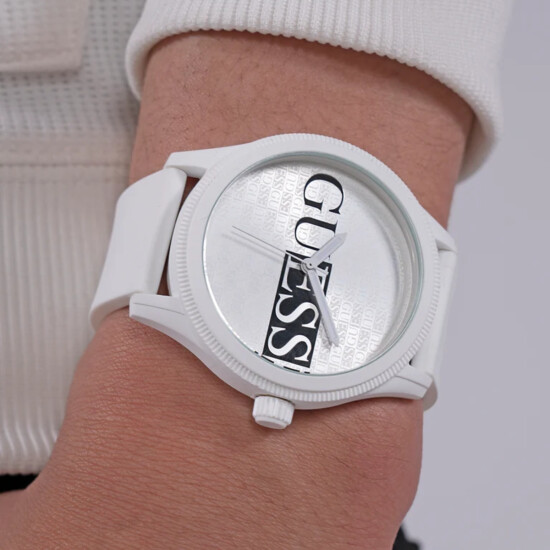 Reloj GUESS REPUTATION Silicona Blanco Esfera 45mm 0