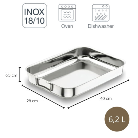 Asadera inox a/movil 40x28x5.6 cm Asadera inox a/movil 40x28x5.6 cm