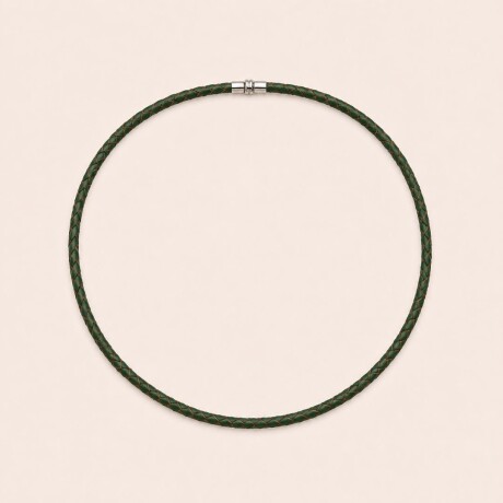 Collar Trenza Verde - Cuero Collar Trenza Verde - Cuero
