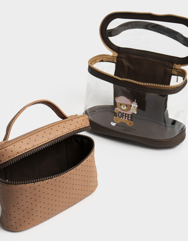 Porta Cosméticos Necessaires - Marron Chocolate