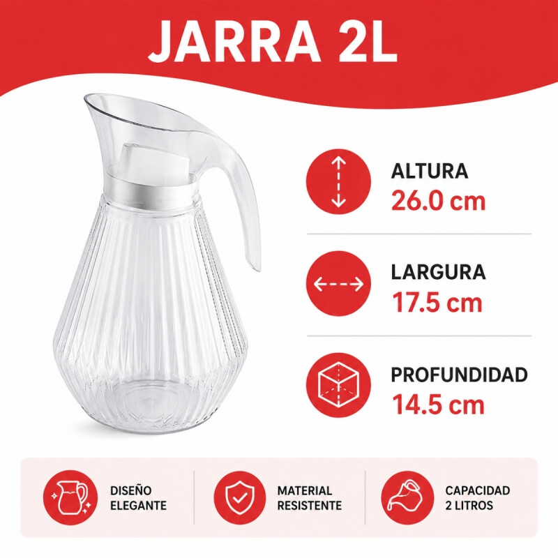Jarra 2 L transparente TRANSPARENTE