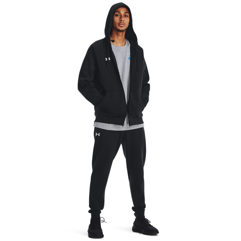 UA Rival Fleece FZ Hoodie-GRY BLK-001