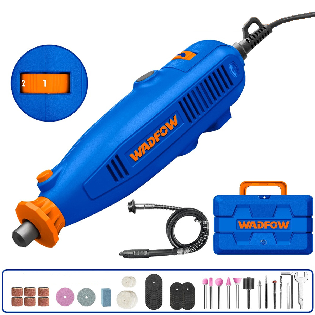 MINI TORNO ELECTRICO 130W C ACCESORIOS WADFOW WRY1D131 