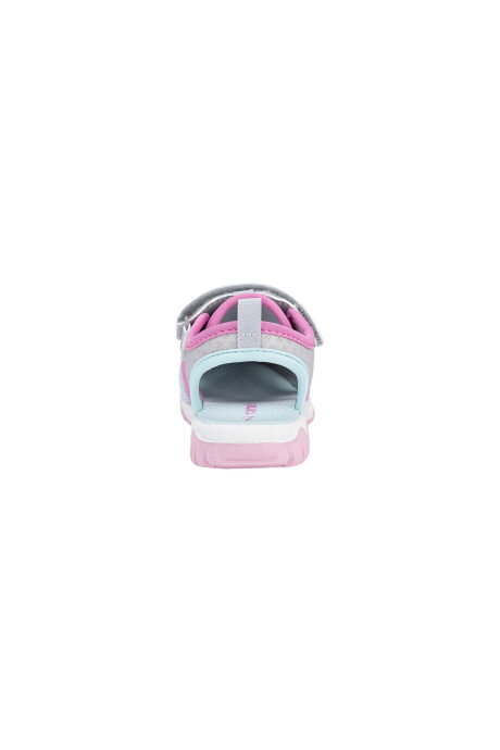 Sandalias deportivas con velcro, tonos gris y rosado Sandalias deportivas con velcro, tonos gris y rosado