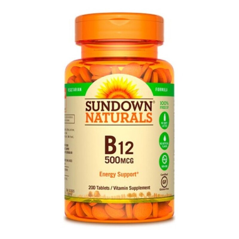 Vitamina B12 Sundown Naturals 500Mcg 200 comprimidos Vitamina B12 Sundown Naturals 500Mcg 200 comprimidos