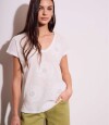 Remera Bordada Alodon Flame Nacar