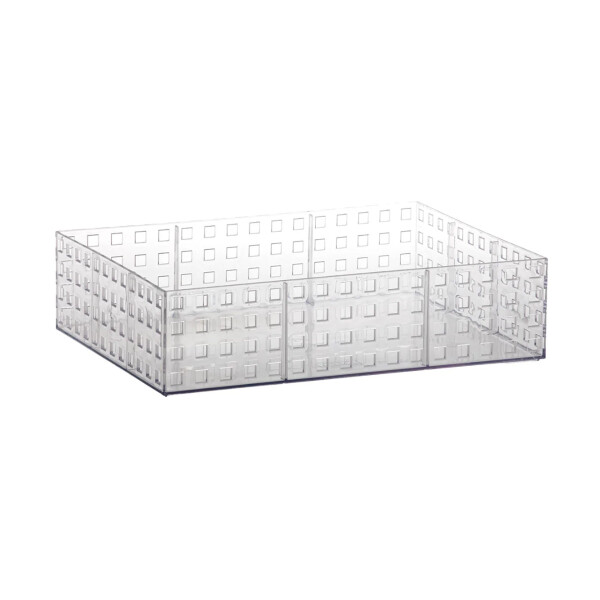 CAJA PLASTICA ORGANIZADORA APILABLE CRISTAL 32X23X8 CM. TRANSPARENTE