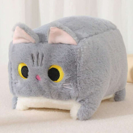Peluche de gatito cuadrado grande Gris
